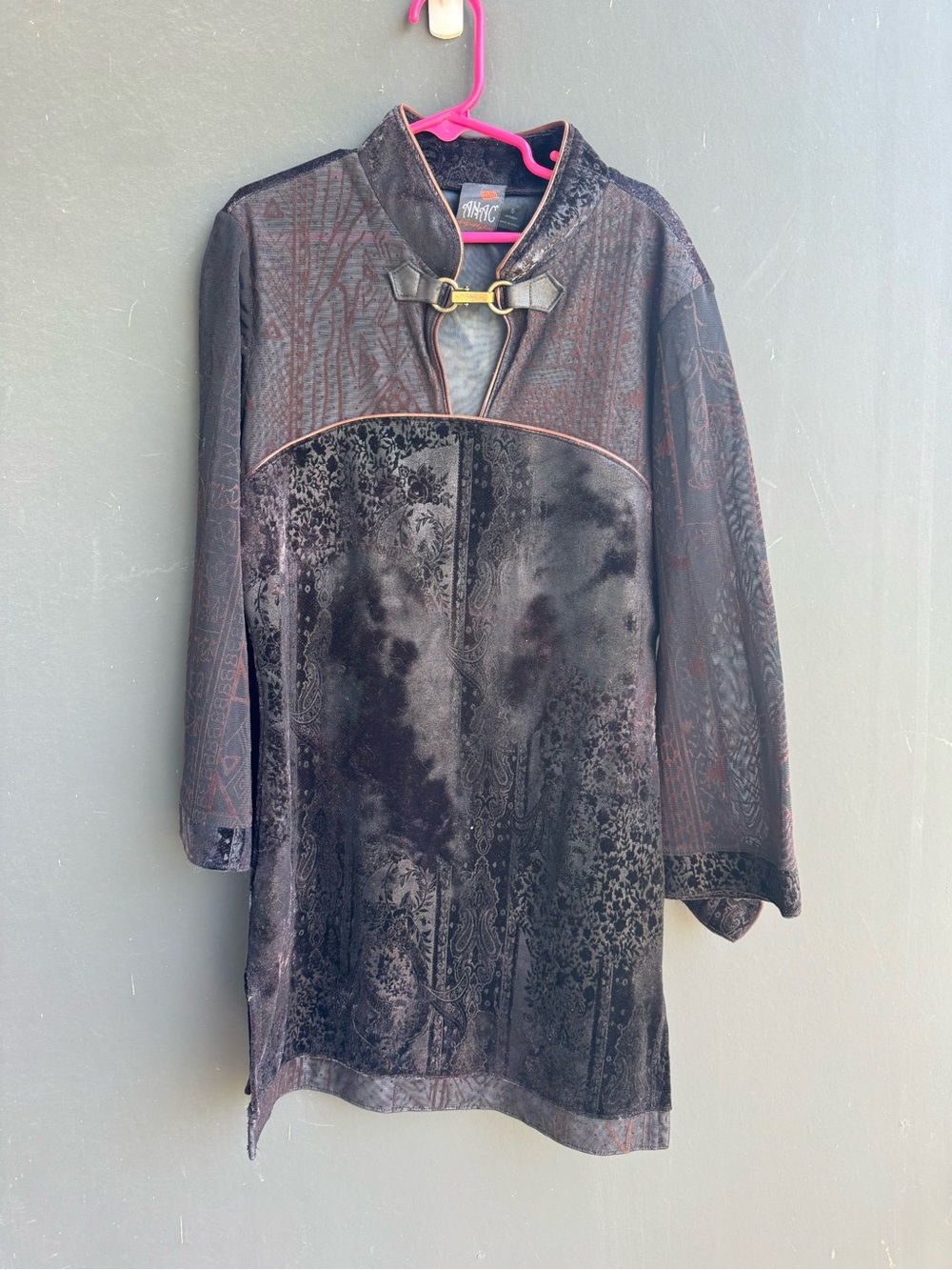 Black Velvet-Textured whimsigoth ANAC Tunic